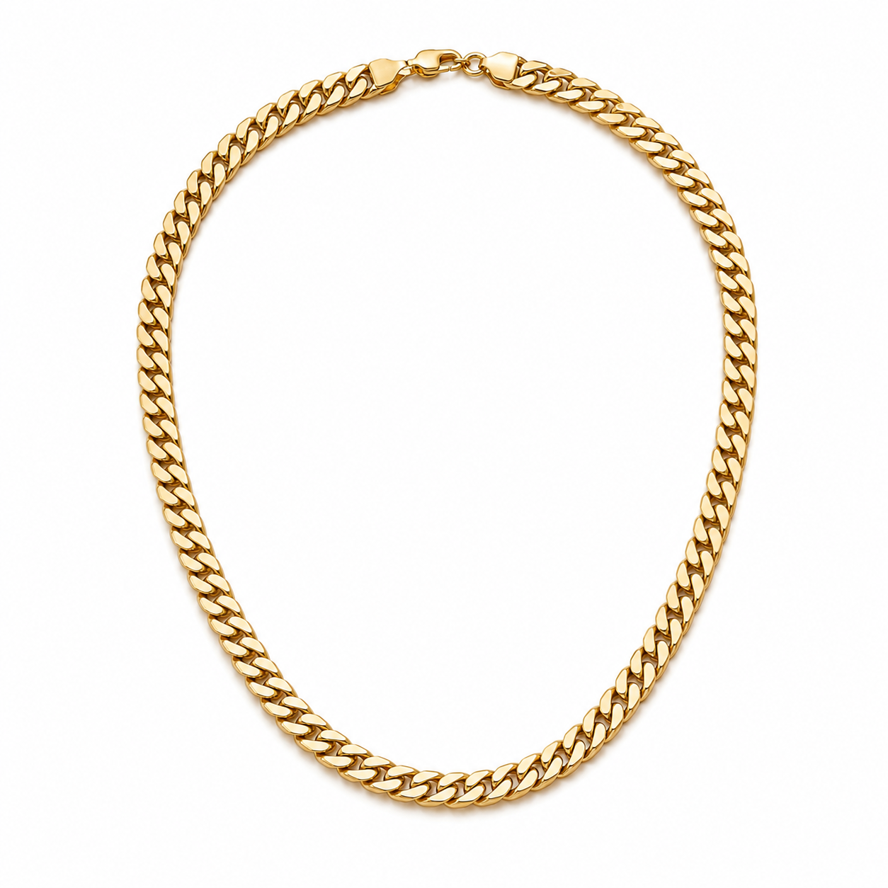 Kette vergolden lassen - einzelne goldene Kette auf weißem Hintergrund
