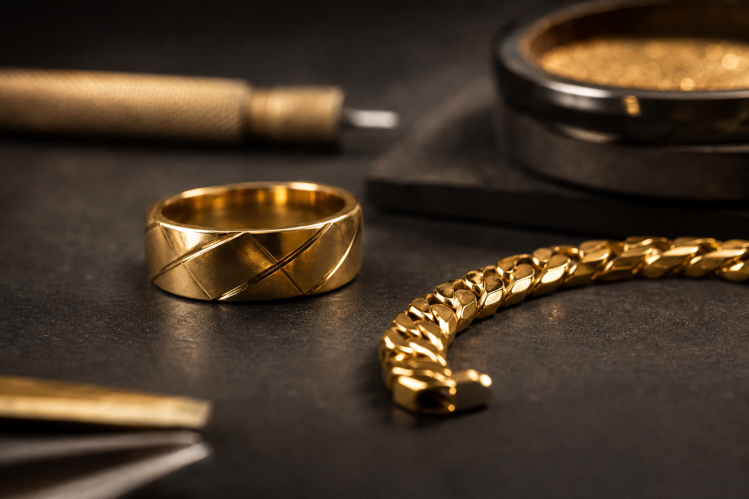 Kupfer vergolden - Materialcheck vor der Goldauflage