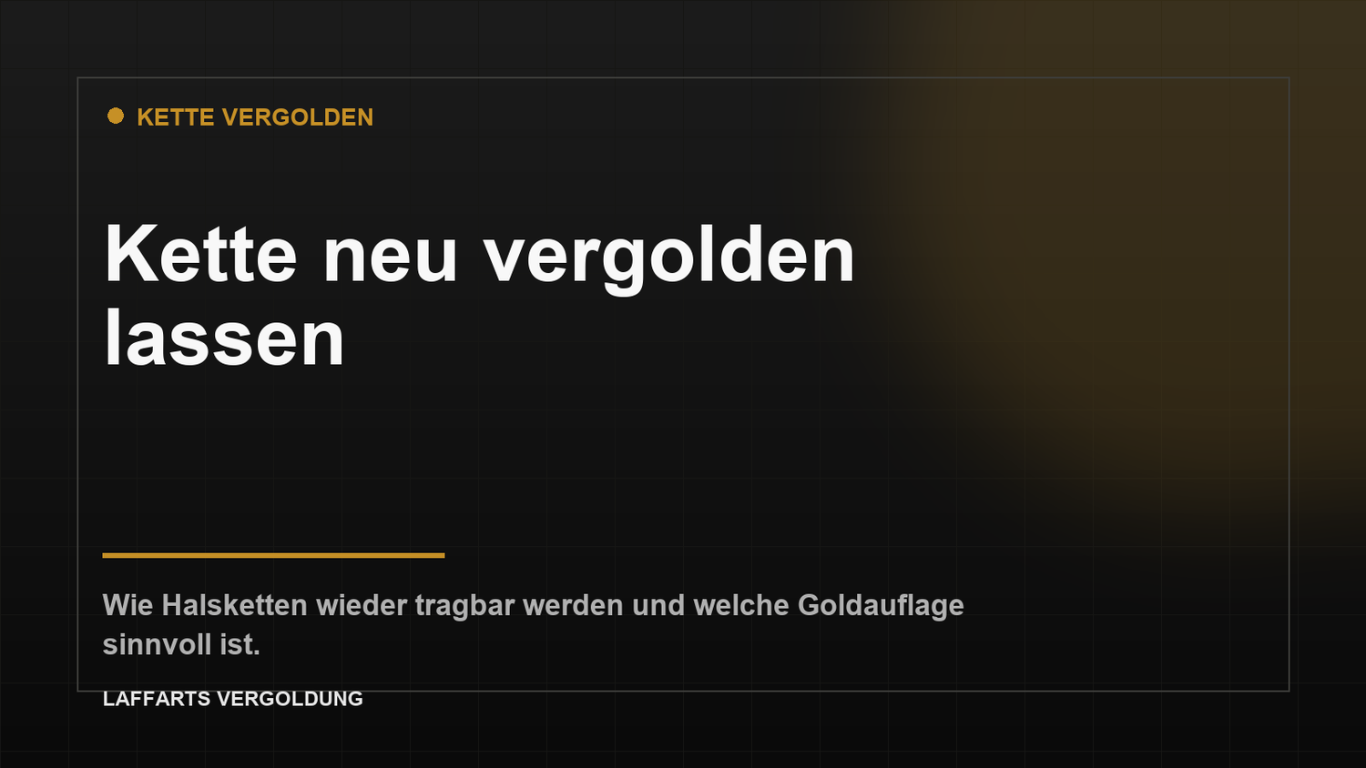 Kette neu vergolden lassen - LAFFARTS Blog Titelbild