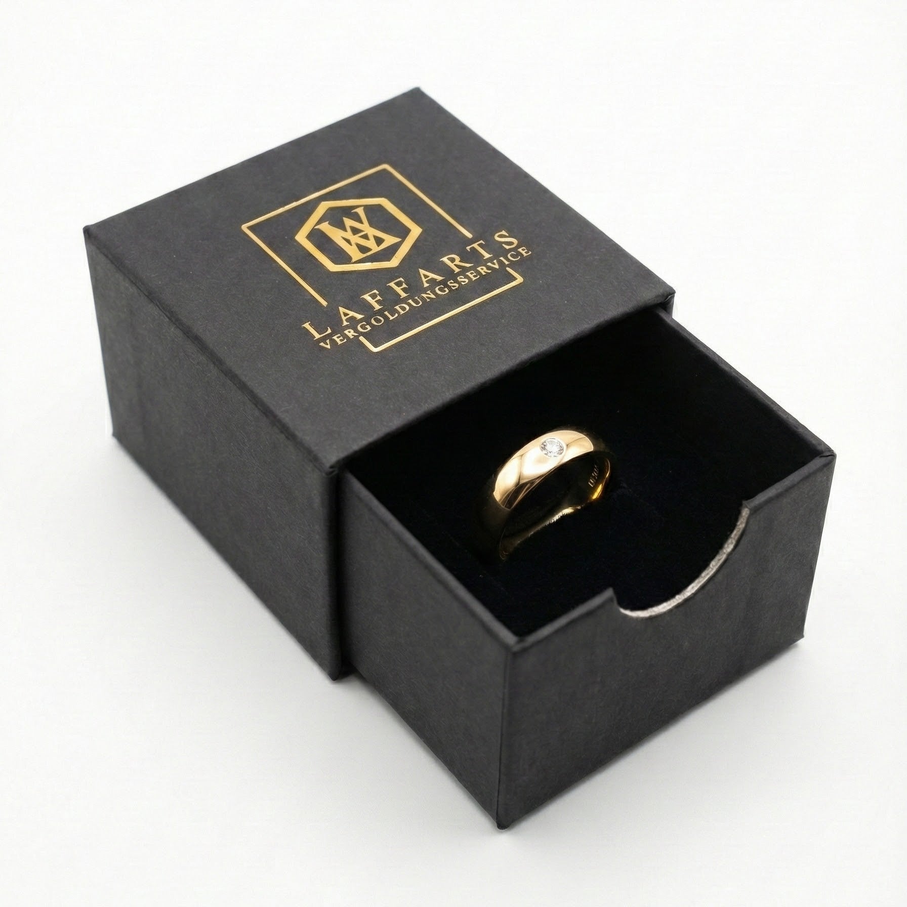 LAFFARTS ECO Ringschachtel – anlaufsicher, schwarz matt · für Ringe aller Art