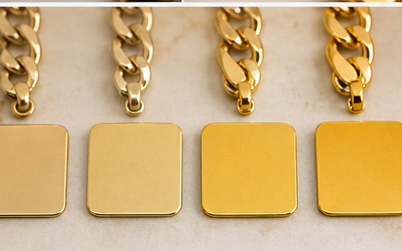 Goldton Vergleich 14k 18k 24k für Schmuck vergolden lassen