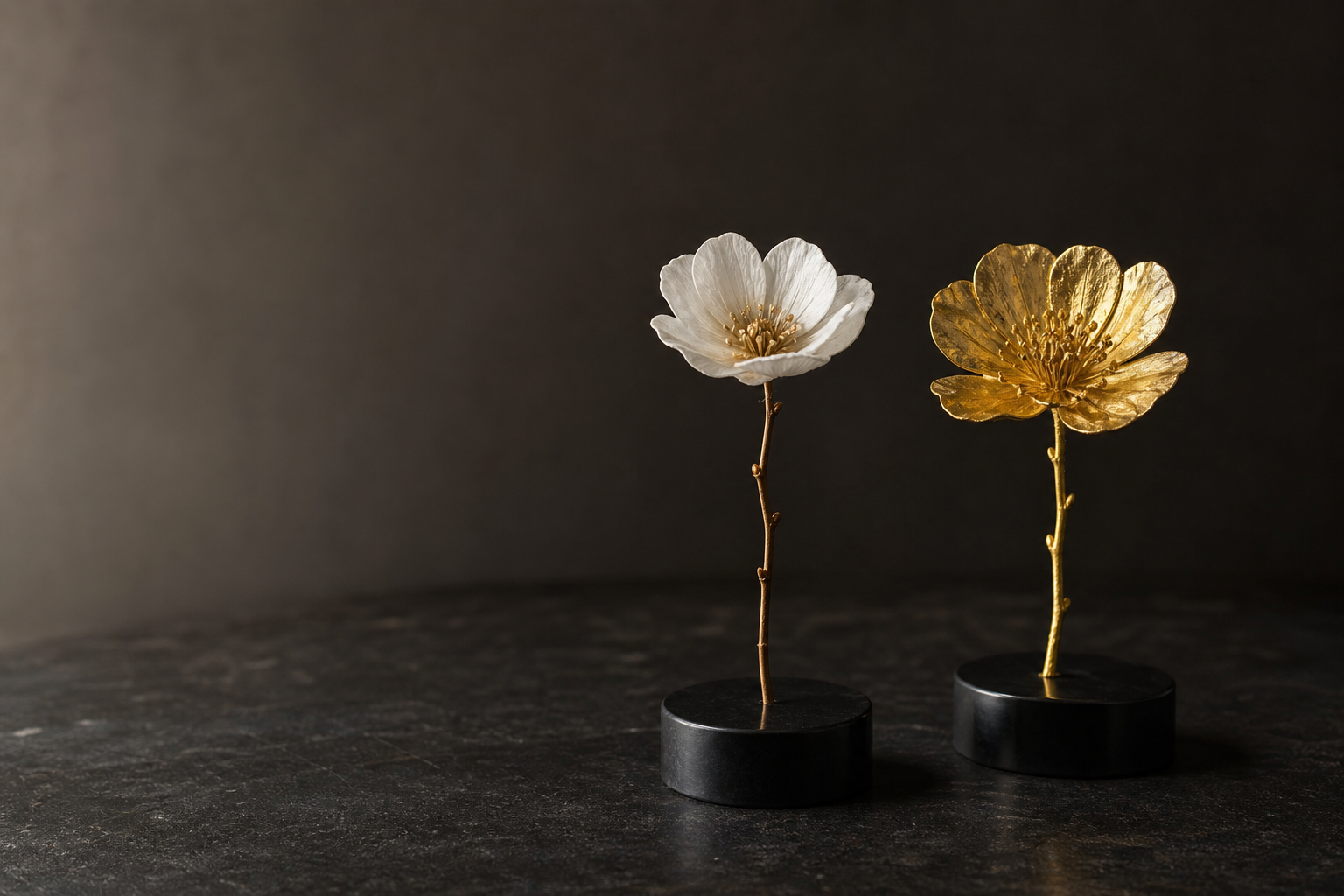 vergoldete Blume als Objekt