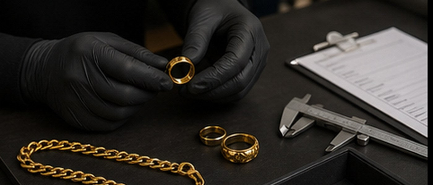 LAFFARTS Atelier prüft Ring Kette und Schmuck vor der Vergoldung