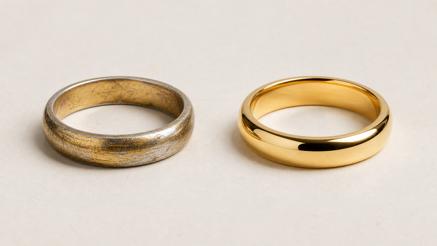 Ring before and after gold plating – LAFFARTS